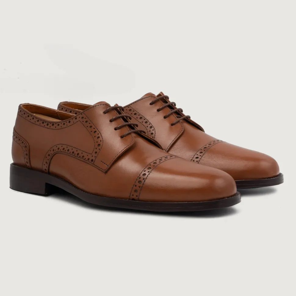 Dirk Brogues Derby Tan Leather Shoes
