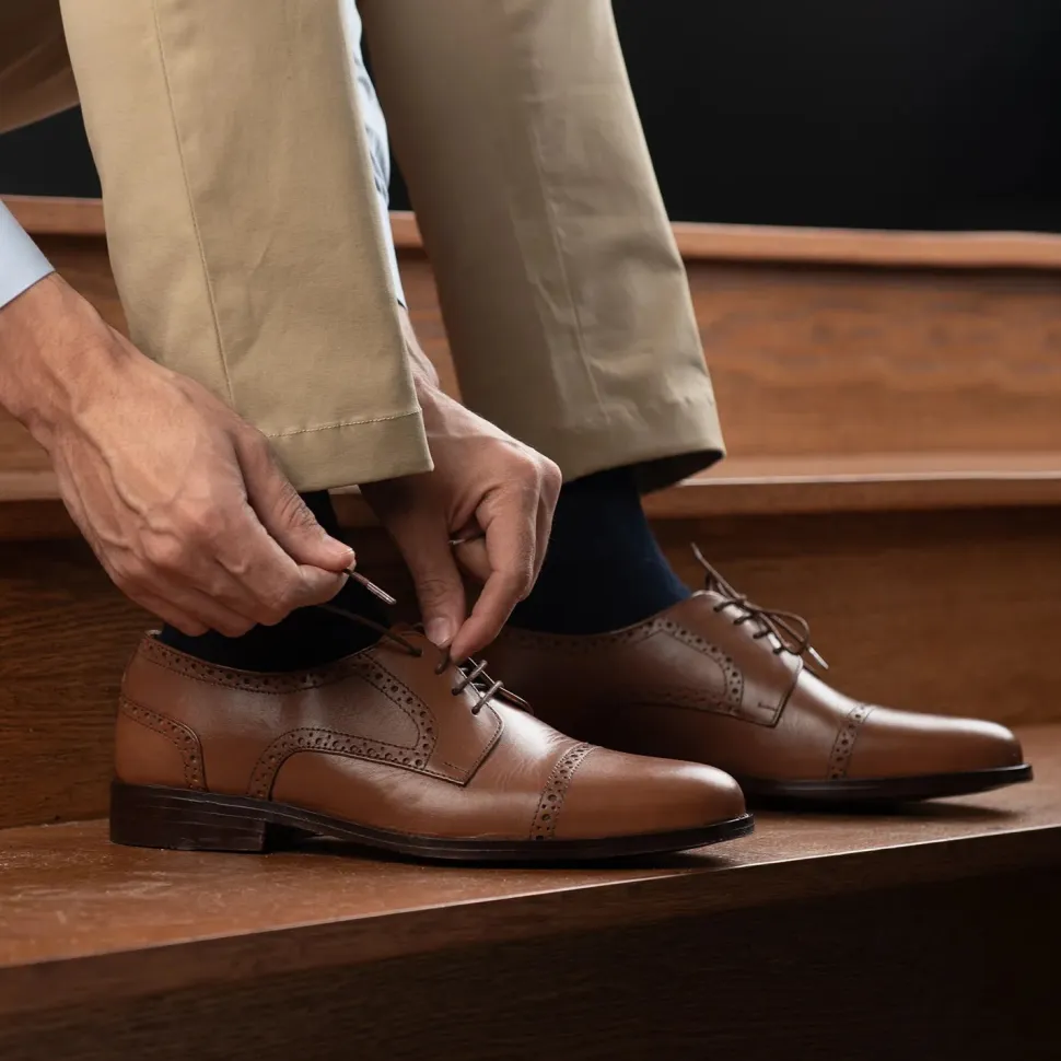 Dirk Brogues Derby Tan Leather Shoes