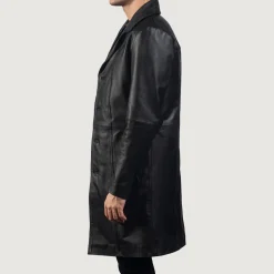 Don Long Black Leather Coat