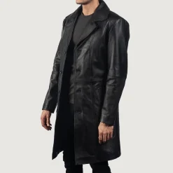 Don Long Black Leather Coat