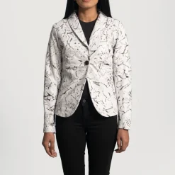 Donna Blake White Leather Blazer