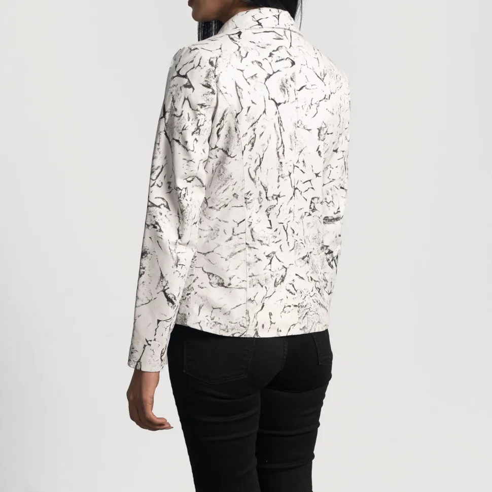 Donna Blake White Leather Blazer