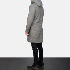 Drake Grey Wool Hooded Duffle Coat