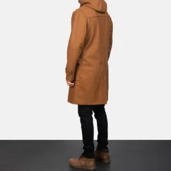 Drake Khaki Wool Hooded Duffle Coat