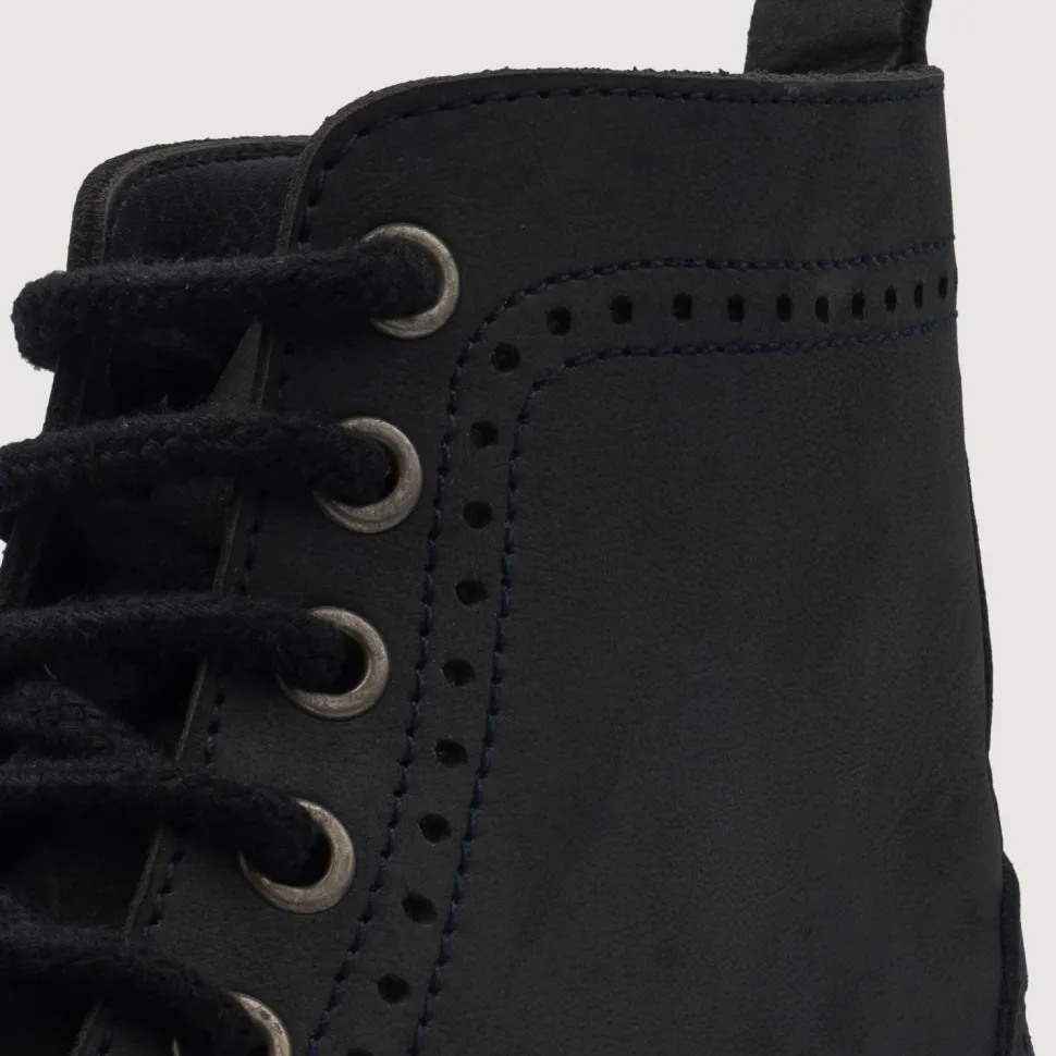 Duster Brogues Derby Black Nubuck Leather Boots