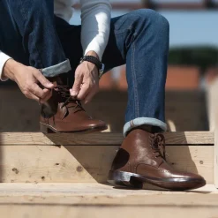 Duster Brogues Derby Brown Leather Boots