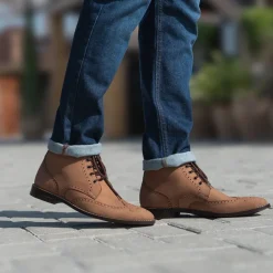 Duster Brogues Derby Brown Nubuck Leather Boots