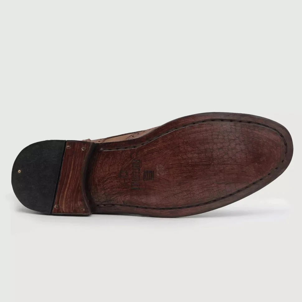 Duster Brogues Derby Oil Pull-up Brown Leather Boots