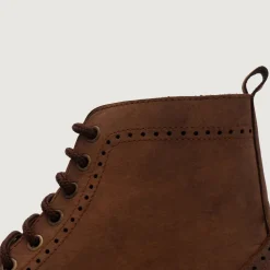 Duster Brogues Derby Oil Pull-up Brown Leather Boots