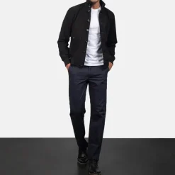 Eaton Black Suede Bomber Jacket