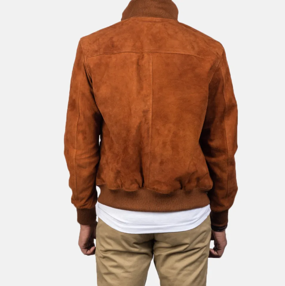 Eaton Brown Suede Bomber Jacket