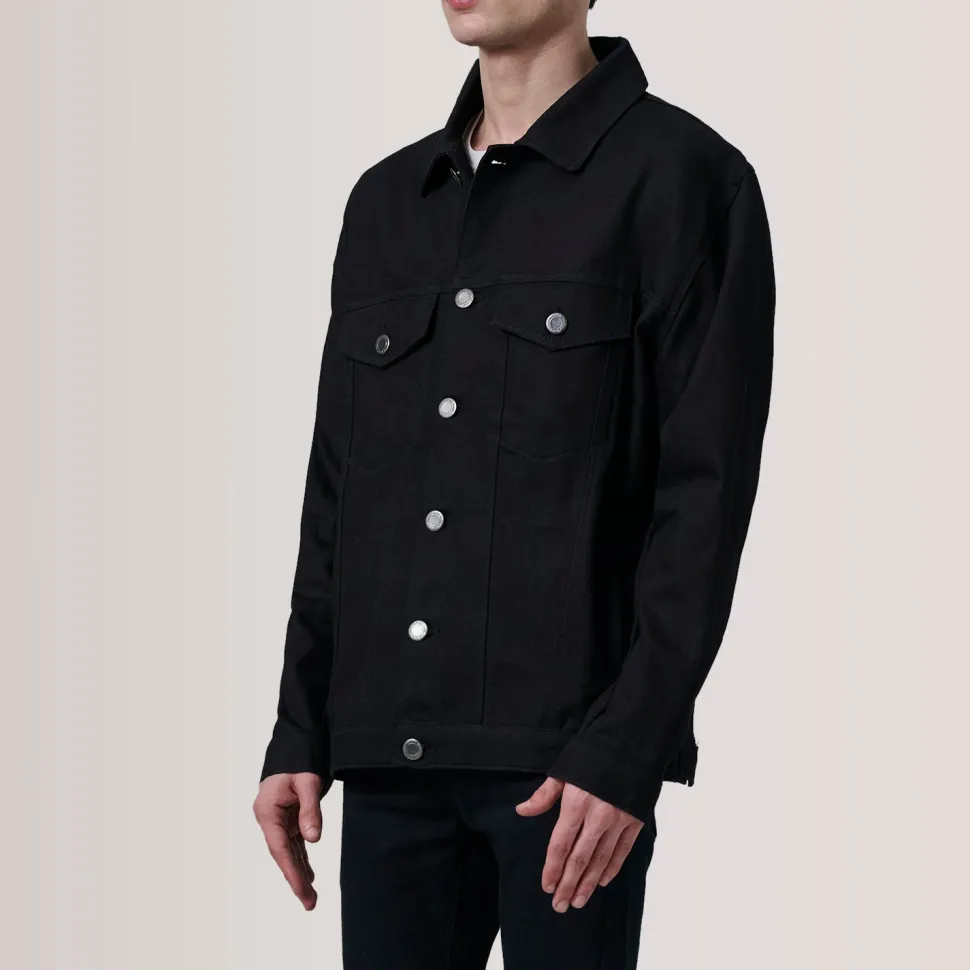 Eddie Black Oversized Denim Trucker Jacket