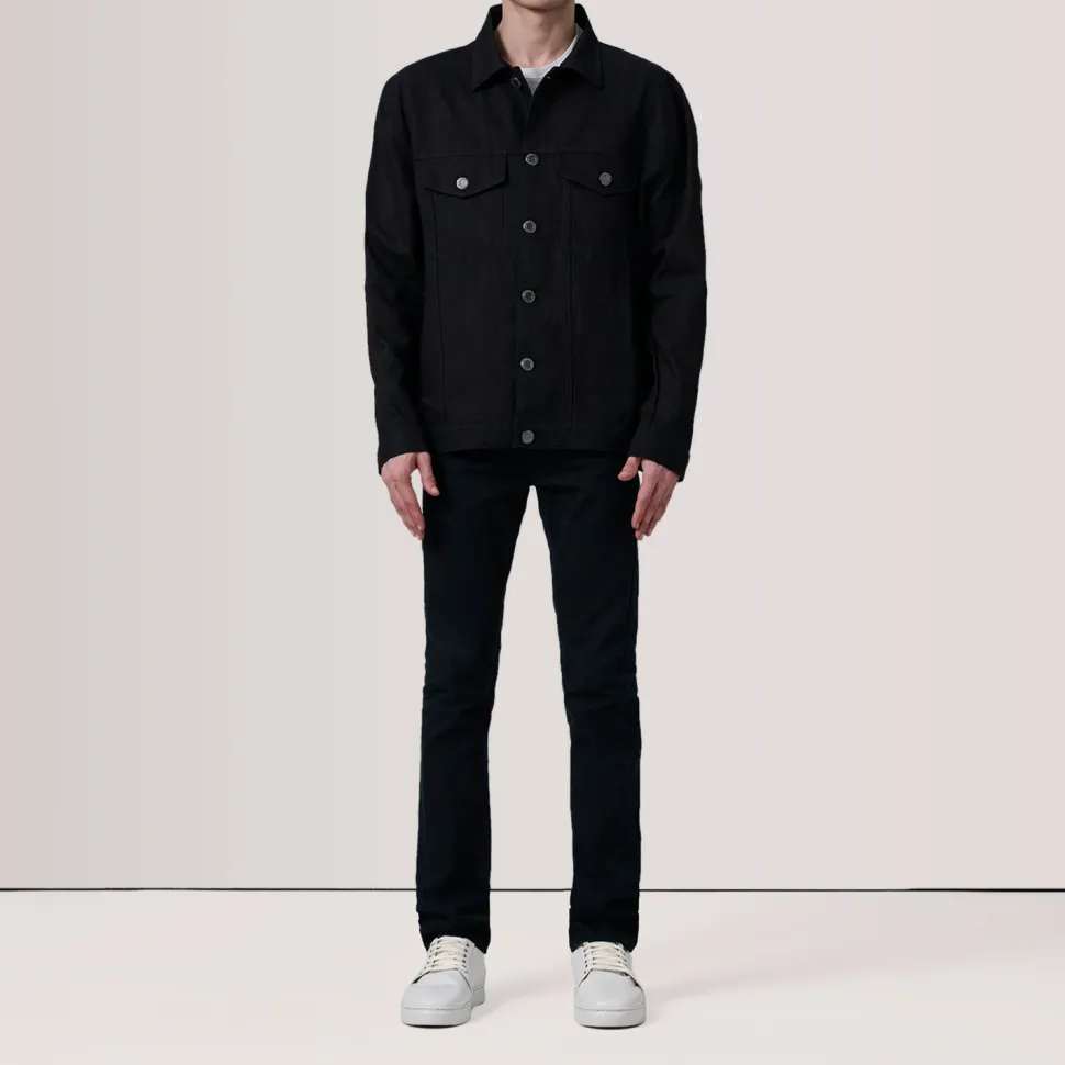 Eddie Black Oversized Denim Trucker Jacket