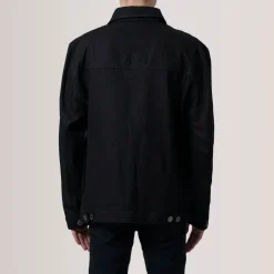 Eddie Black Oversized Denim Trucker Jacket