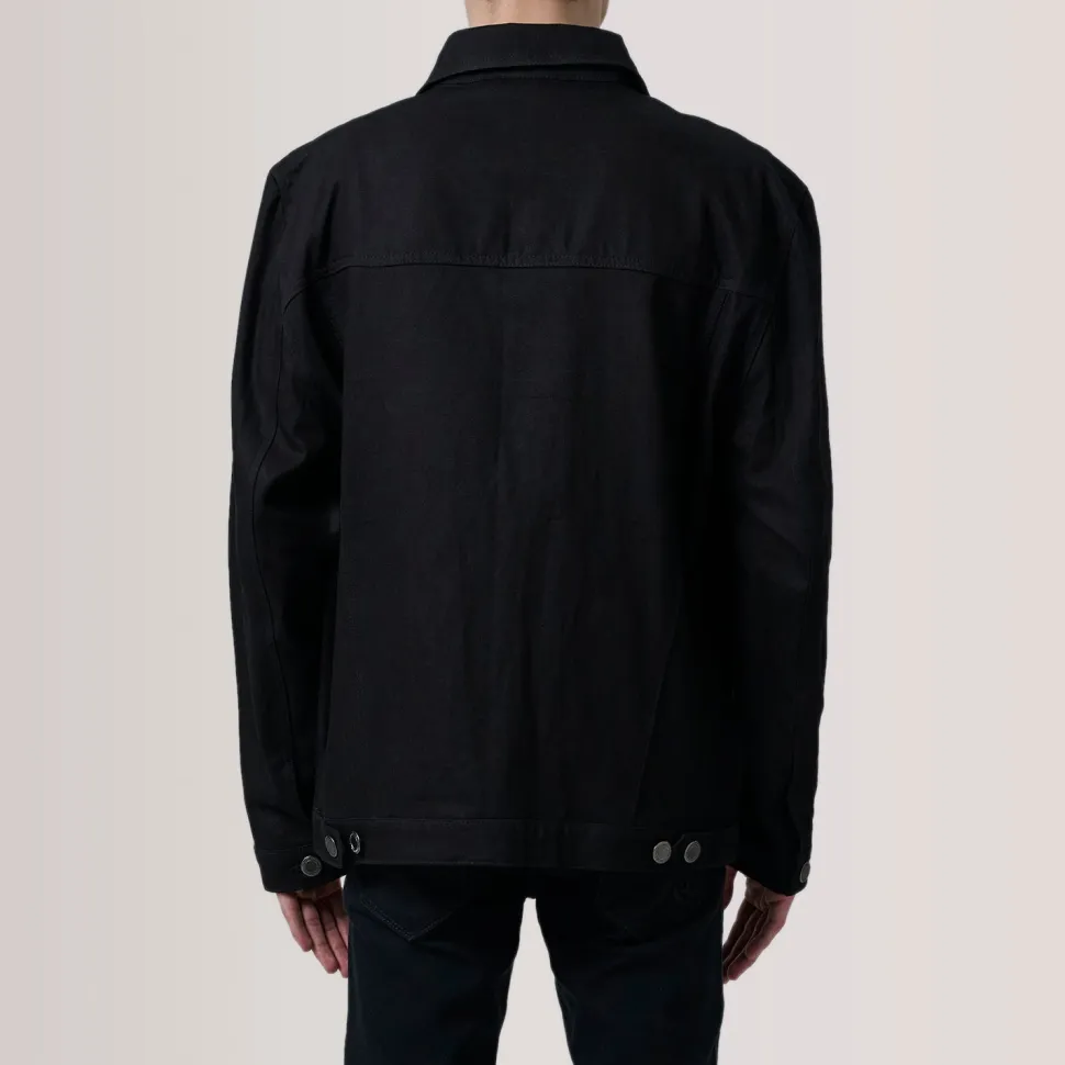 Eddie Black Oversized Denim Trucker Jacket