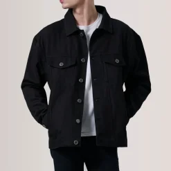 Eddie Black Oversized Denim Trucker Jacket