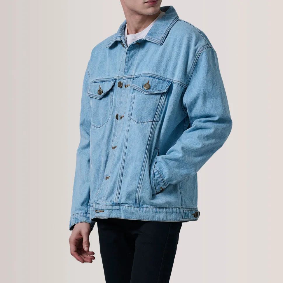 Eddie Light Blue Oversized Denim Trucker Jacket