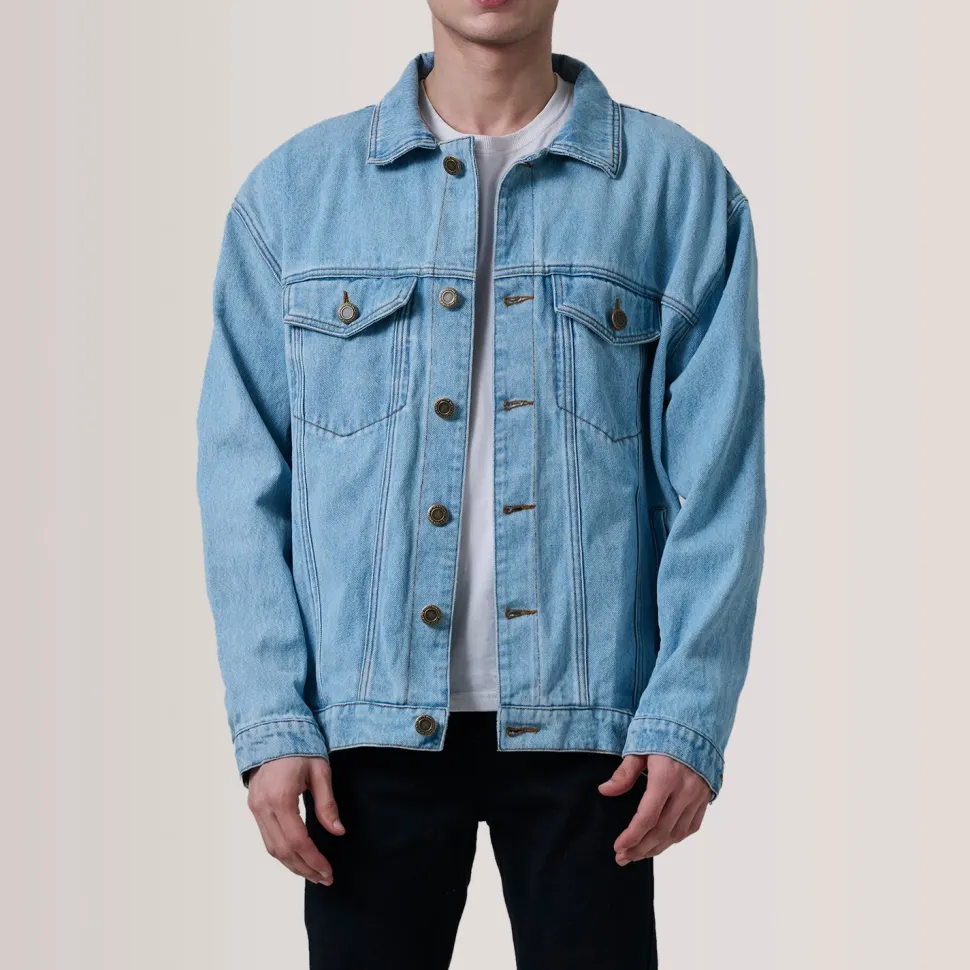 Eddie Light Blue Oversized Denim Trucker Jacket
