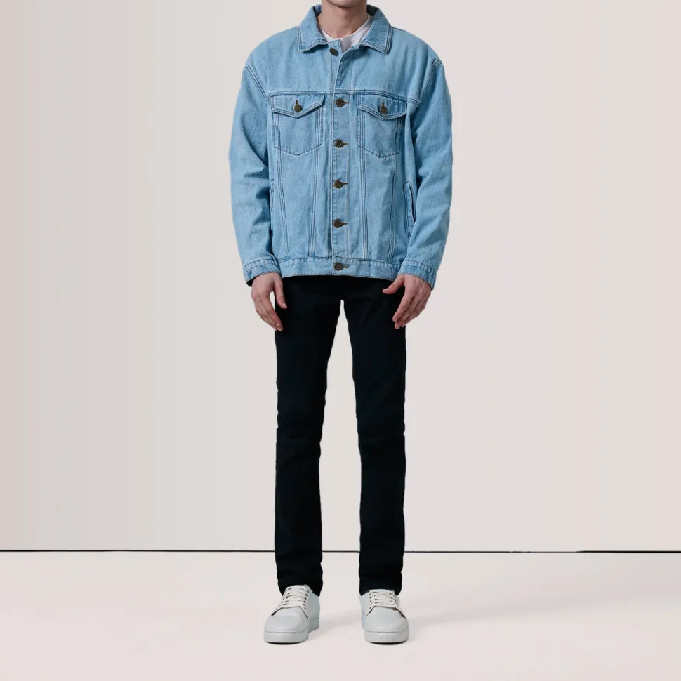 Eddie Light Blue Oversized Denim Trucker Jacket