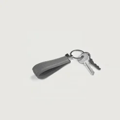 Elroy Grey Leather Keychain