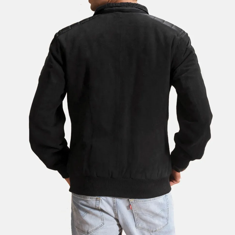 Ethan Hybrid Suede Bomber Jacket