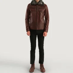 Evan Hart Fur Brown Leather Jacket