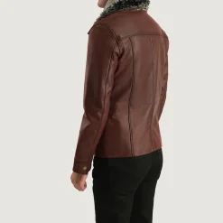 Evan Hart Fur Brown Leather Jacket