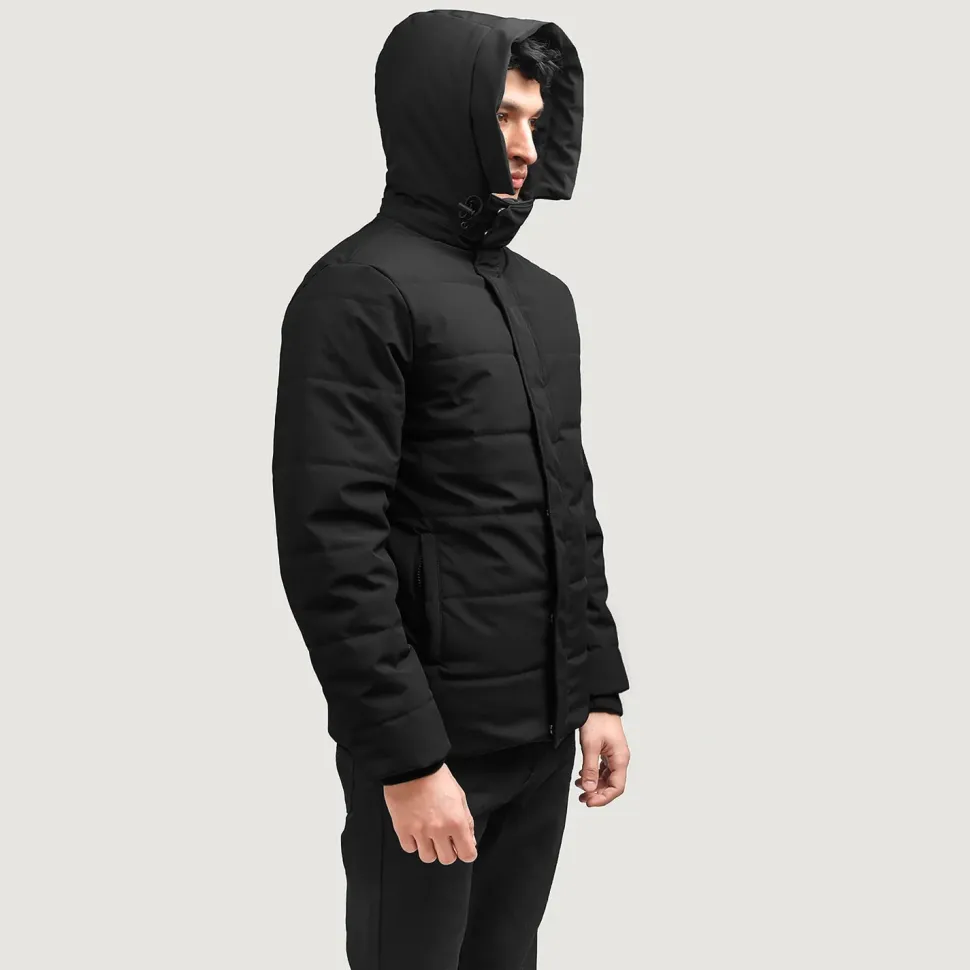 Exton Black Hooded Down Puffer Jacket