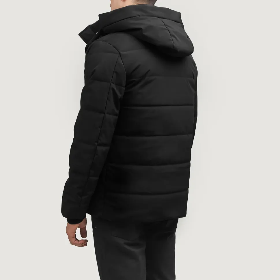 Exton Black Hooded Down Puffer Jacket