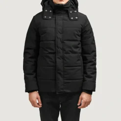Exton Black Hooded Down Puffer Jacket