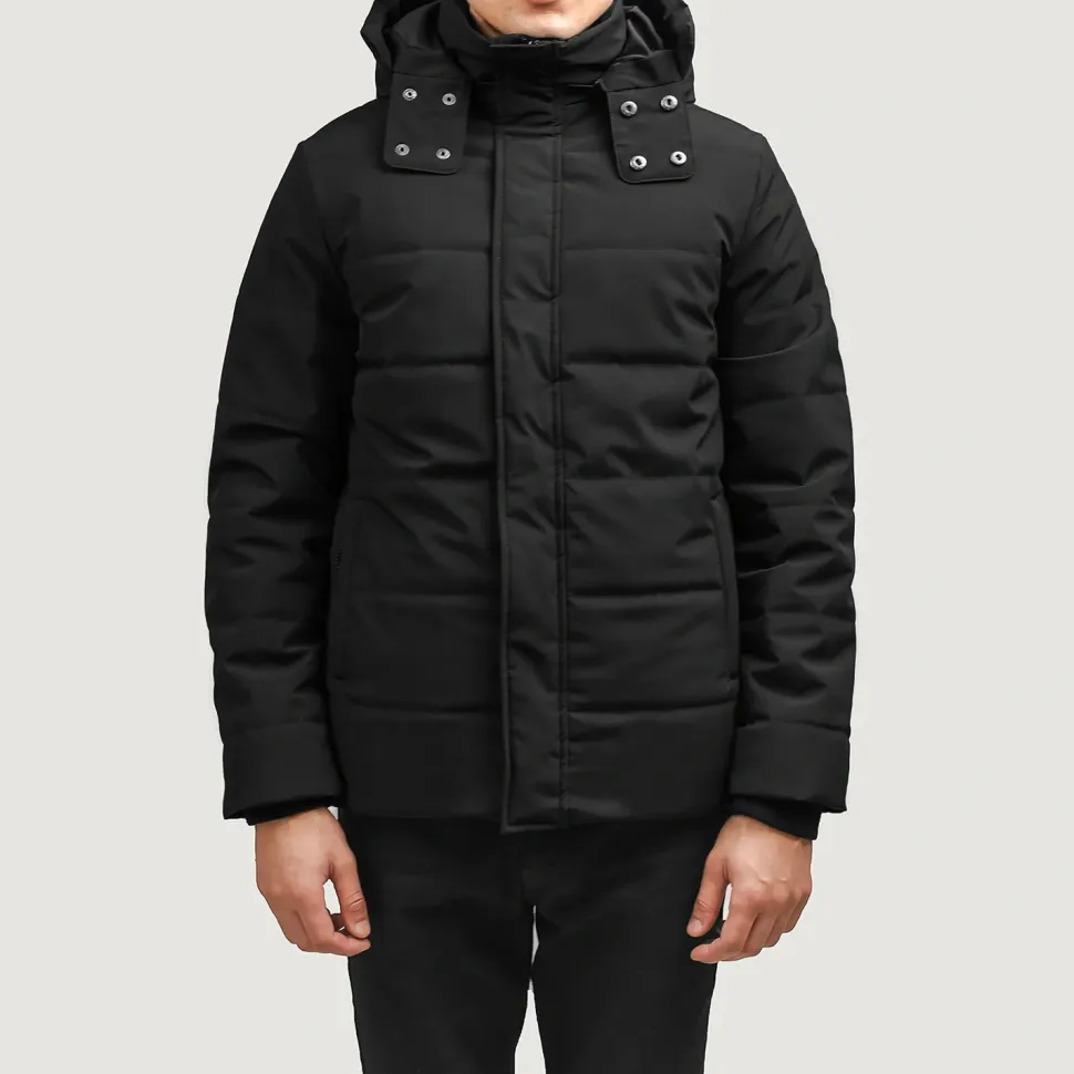 Exton Black Hooded Down Puffer Jacket