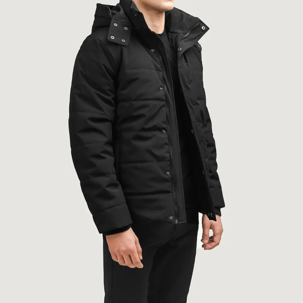 Exton Black Hooded Down Puffer Jacket