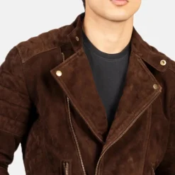 Faisor Mocha Suede Biker Jacket