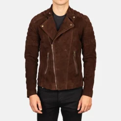 Faisor Mocha Suede Biker Jacket