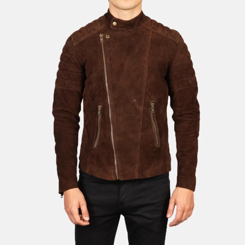 Faisor Mocha Suede Biker Jacket
