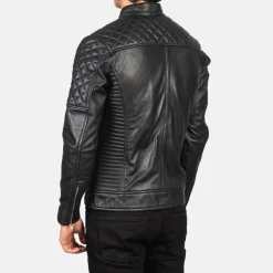 Fernando Quilted Black Leather Biker Jacket