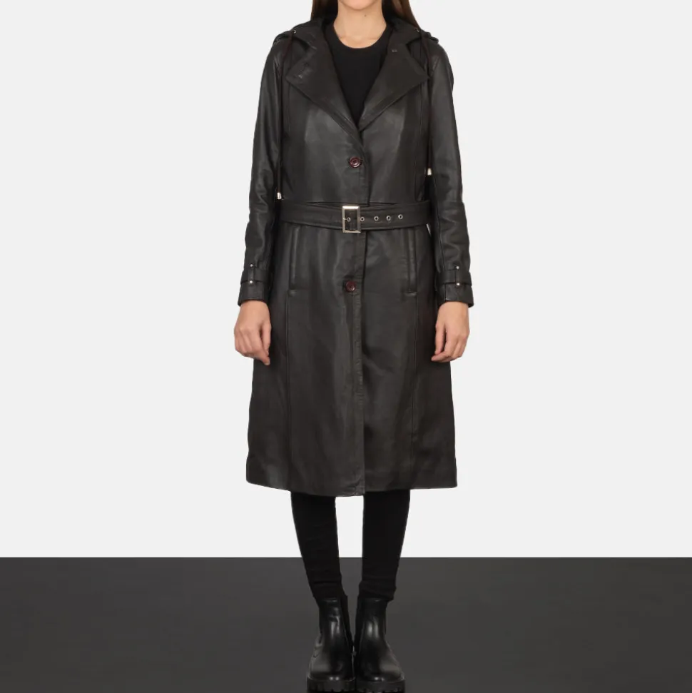 Fixon Hooded Brown Trench Coat