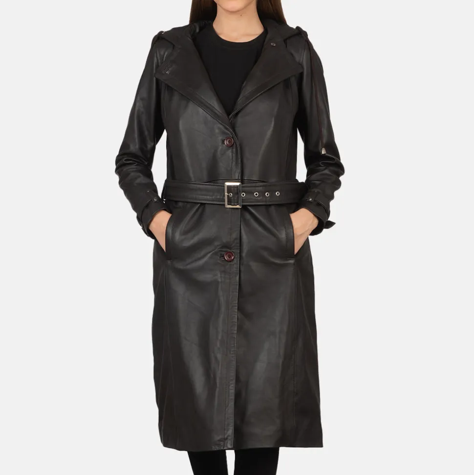 Fixon Hooded Brown Trench Coat