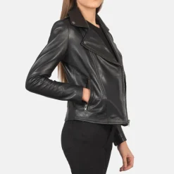 Flashback Black Leather Biker Jacket