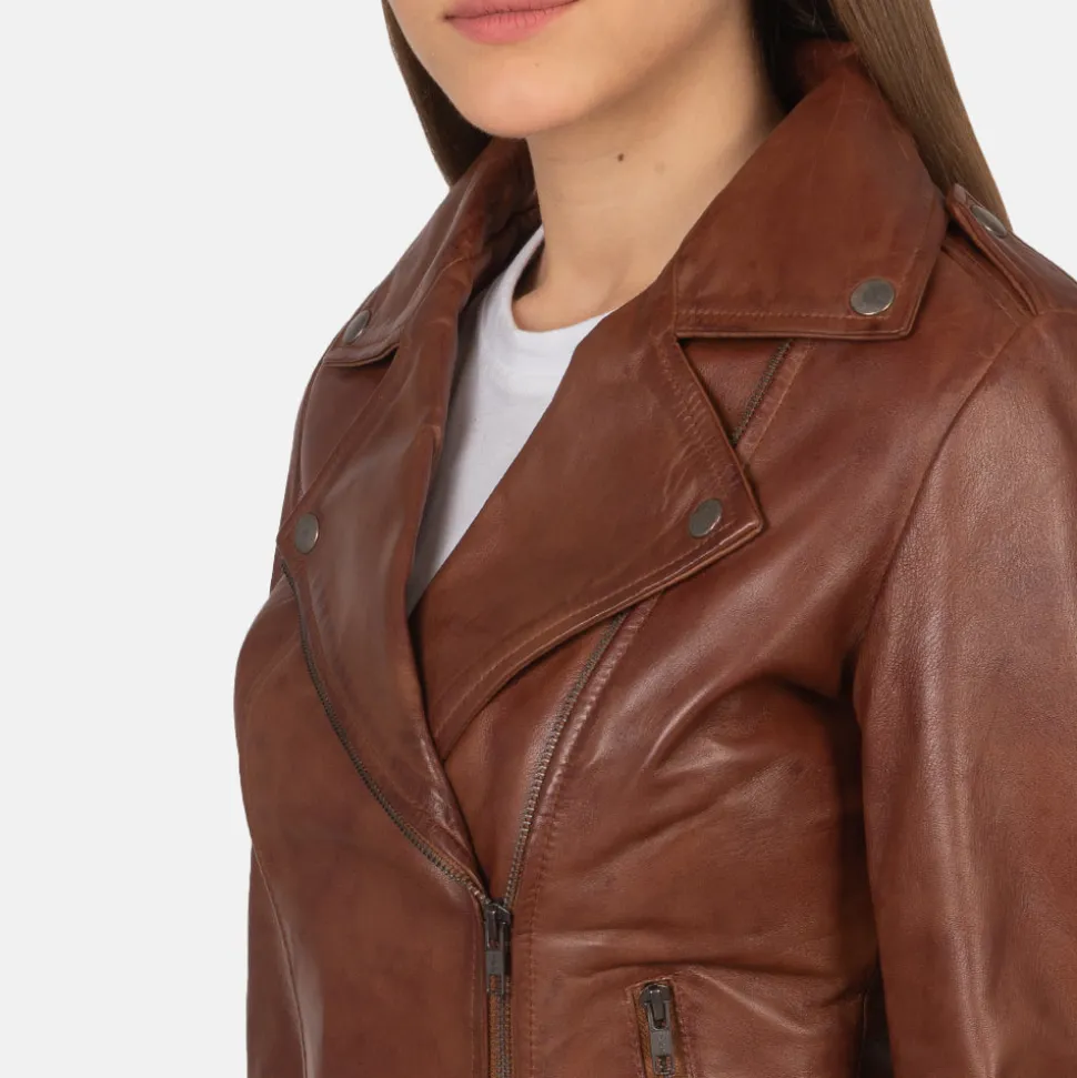 Flashback Brown Leather Biker Jacket