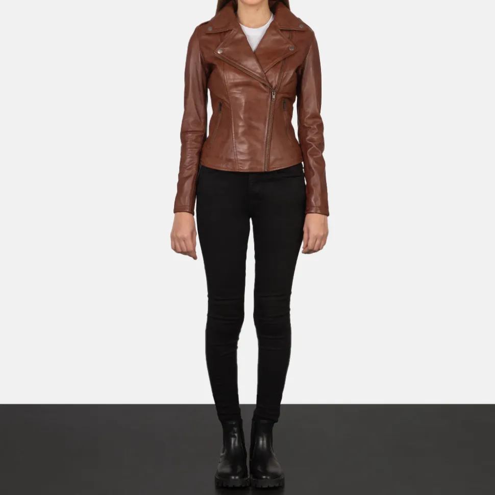 Flashback Brown Leather Biker Jacket