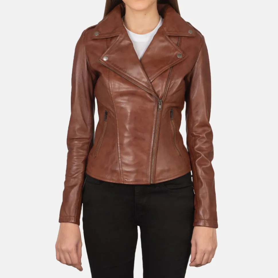 Flashback Brown Leather Biker Jacket