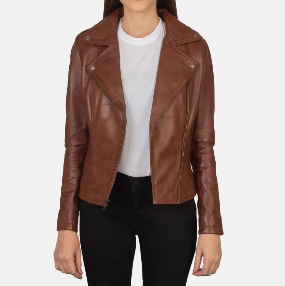 Flashback Brown Leather Biker Jacket