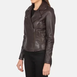 Flashback Maroon Leather Biker Jacket
