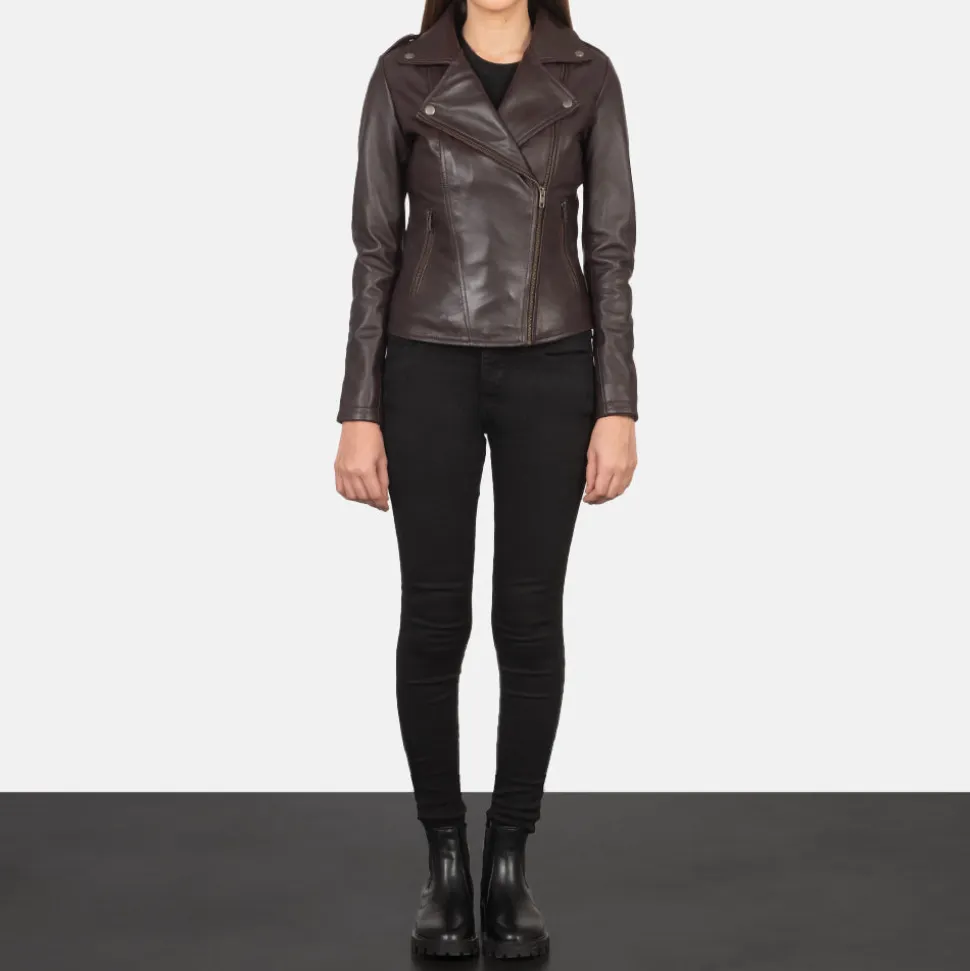 Flashback Maroon Leather Biker Jacket