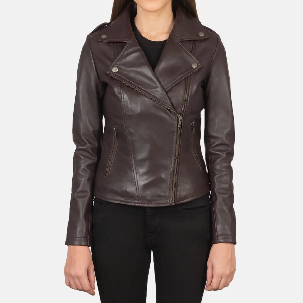 Flashback Maroon Leather Biker Jacket