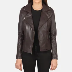 Flashback Maroon Leather Biker Jacket