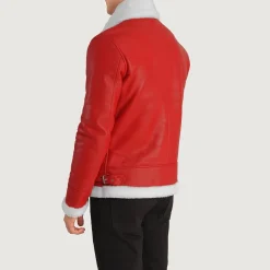 Francis B-3 Red Leather Bomber Jacket