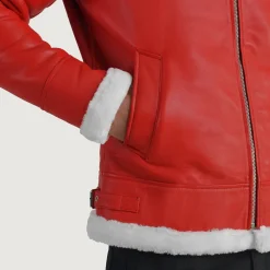 Francis B-3 Red Leather Bomber Jacket
