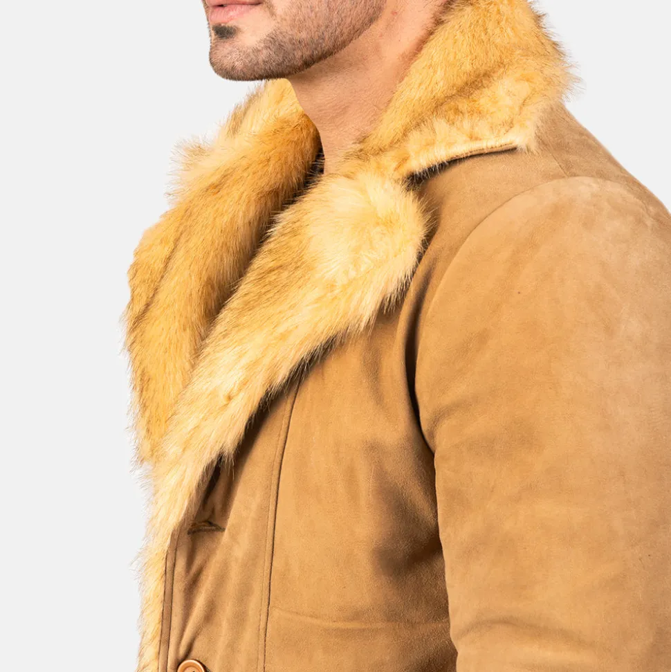 Furlong Beige Suede Leather Coat